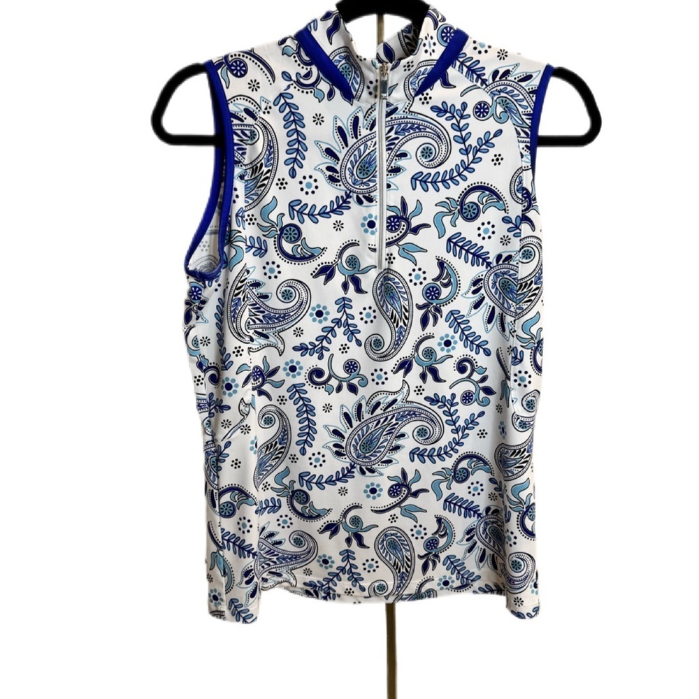 Tail Blue and White Paisley Tank Top - Picture 2 of 5